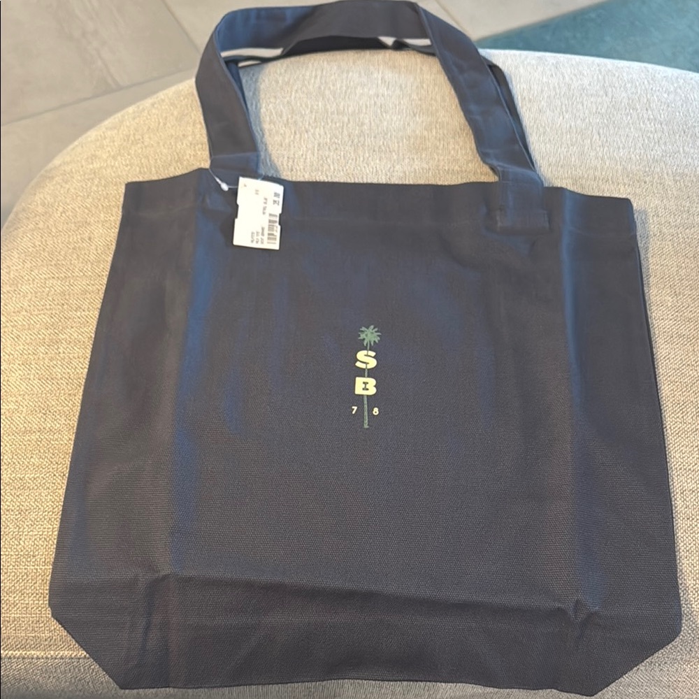 NWT Saint Bernard Black Tote Bag with Palm Tree Logo